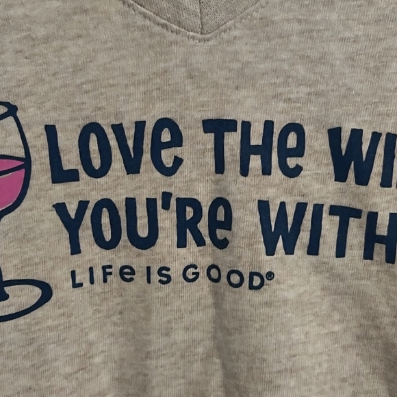 Life Is Good Tops - Life Is Good Love The Wine Your With V-neck XXL 2X Short Sleeve Tee Shirt